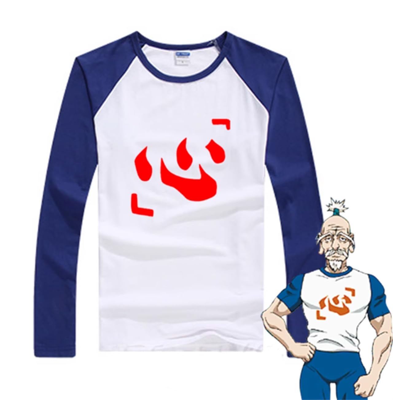 LHUAV ハンターｘハンター 長袖 コスプレ衣装 ネテロ 心 長袖 Tシャツ 会長風 ジャケット服 コスチューム 春秋服 上着 日常着 カジュアル 暖かい 萌えグッズ cosplay プレゼント 男女兼用 (S)